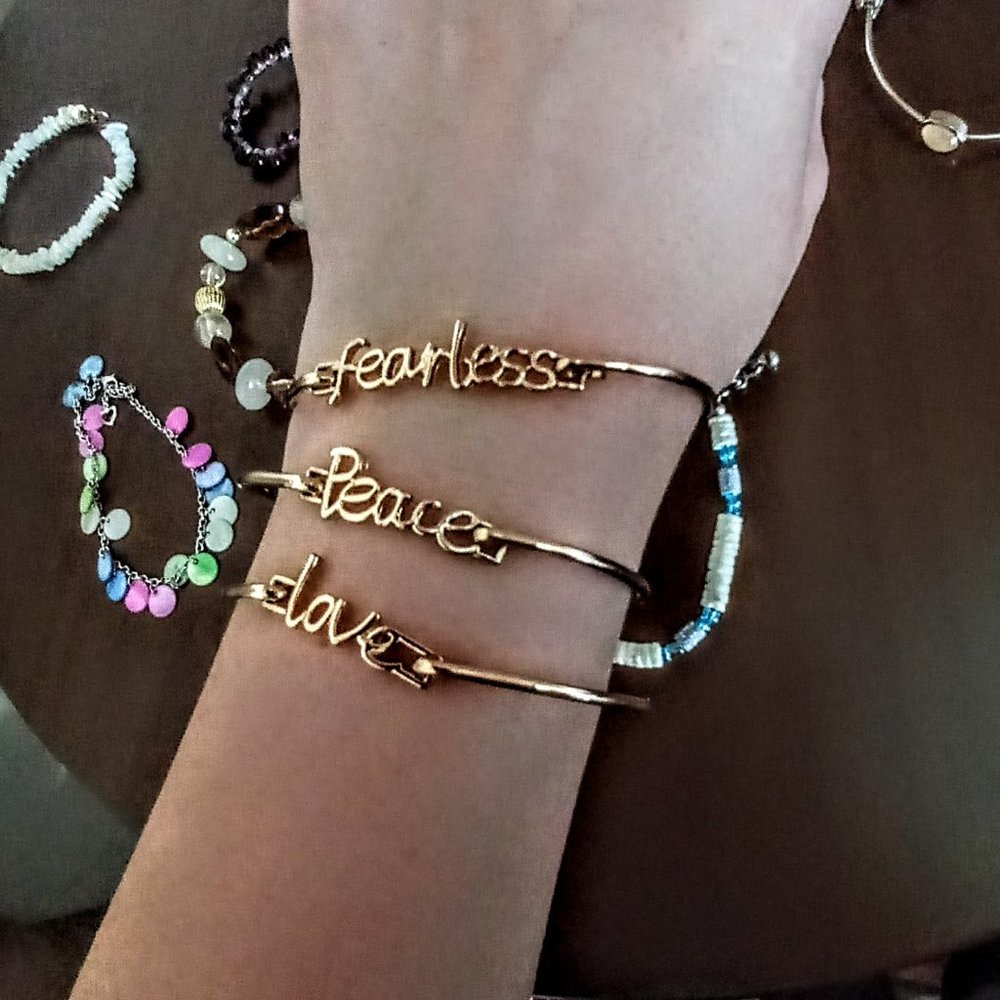 Gold-Tone Motivational Bracelets